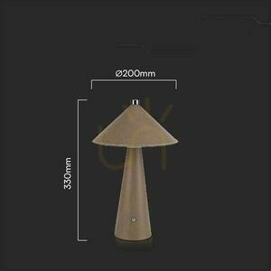 V-TAC 3W LED stolová lampa na nočný stolík 33cm CCT USB-C nabíjanie Stmievateľná hnedá koža VT-10117 3000K-6000K 240lm small 5