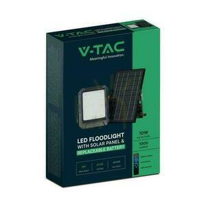 V-TAC Solárny LED projektor 10W Diaľkové ovládanie, AUTO, časovač, IP65 Čierny VT-55W 4000K 1000lm small 2