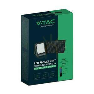 V-TAC Solárny LED projektor 15W Diaľkové ovládanie, AUTO, časovač, IP65 Čierny VT-102W 4000K 1800lm small 2