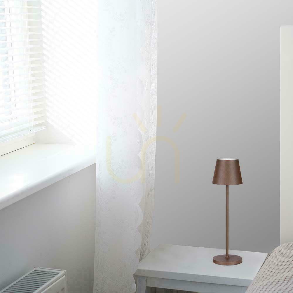 Náhľad V-TAC 1,5W LED stolové nočné svetlo s nabíjaním stmievateľné IP54 bronz, Corten VT-7997 3000K 150lm V-TAC 1,5W LED stolové nočné svetlo s nabíjaním stmievateľné IP54 bronz, Corten VT-7997 3000K 150lm