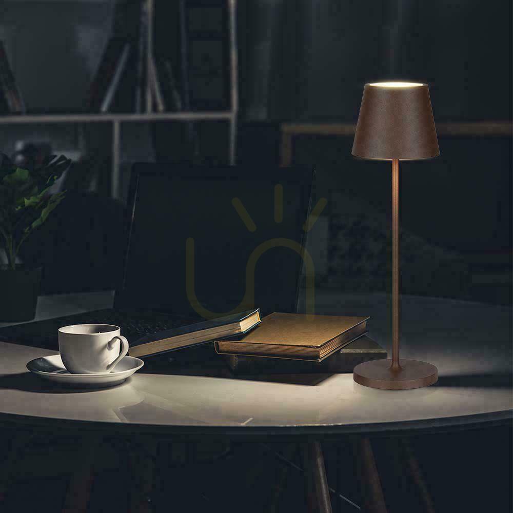 Displej V-TAC 1,5W LED stolové nočné svetlo s nabíjaním stmievateľné IP54 bronz, Corten VT-7997 3000K 150lm V-TAC 1,5W LED stolové nočné svetlo s nabíjaním stmievateľné IP54 bronz, Corten VT-7997 3000K 150lm