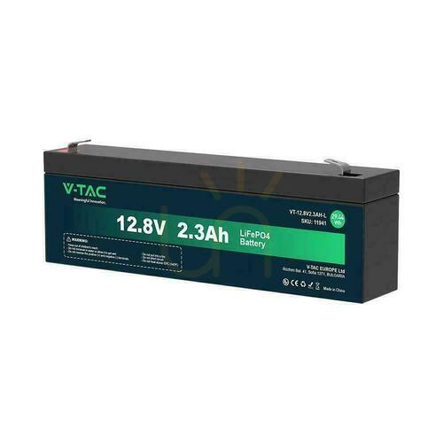 Skontrolujte LiFePO4 Lítium-železitý fosfát V-TAC 12,8 V 2,3AH L178xŠ35xH60 VT-12,8 V 2,3AH-L batéria