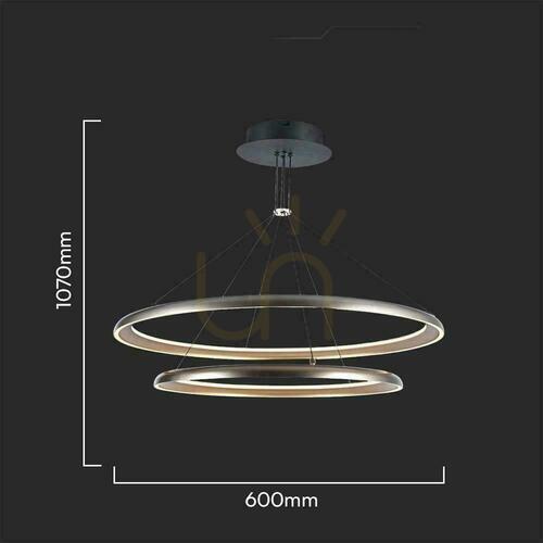Skontrolujte V-TAC LED závesné svietidlo 65W Gold Black 60x107cm VT-7982 3000K 7000lm