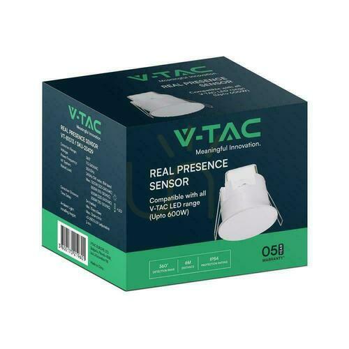 Skontrolujte V-TAC Senzor prítomnosti pohybu zapustený do stropu 360st fi76 600W biely VT-81013 5 rokov záruka