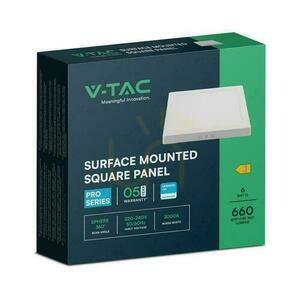 V-TAC 6W LED SAMSUNG CHIP povrchový panel štvorcový 120x120mm VT-60006SQ-S 3000K 660lm small 2