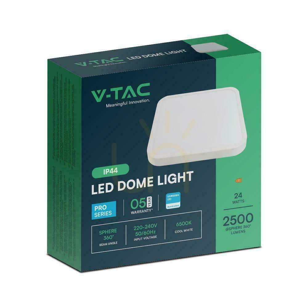 Náhľad Plafond V-TAC 24W LED SAMSUNG CHIP Square 29x29cm Povrchová montáž IP44 Biela VT-8624 6500K 2500lm Záruka 5 rokov Plafond V-TAC 24W LED SAMSUNG CHIP Square 29x29cm Povrchová montáž IP44 Biela VT-8624 6500K 2500lm Záruka 5 rokov
