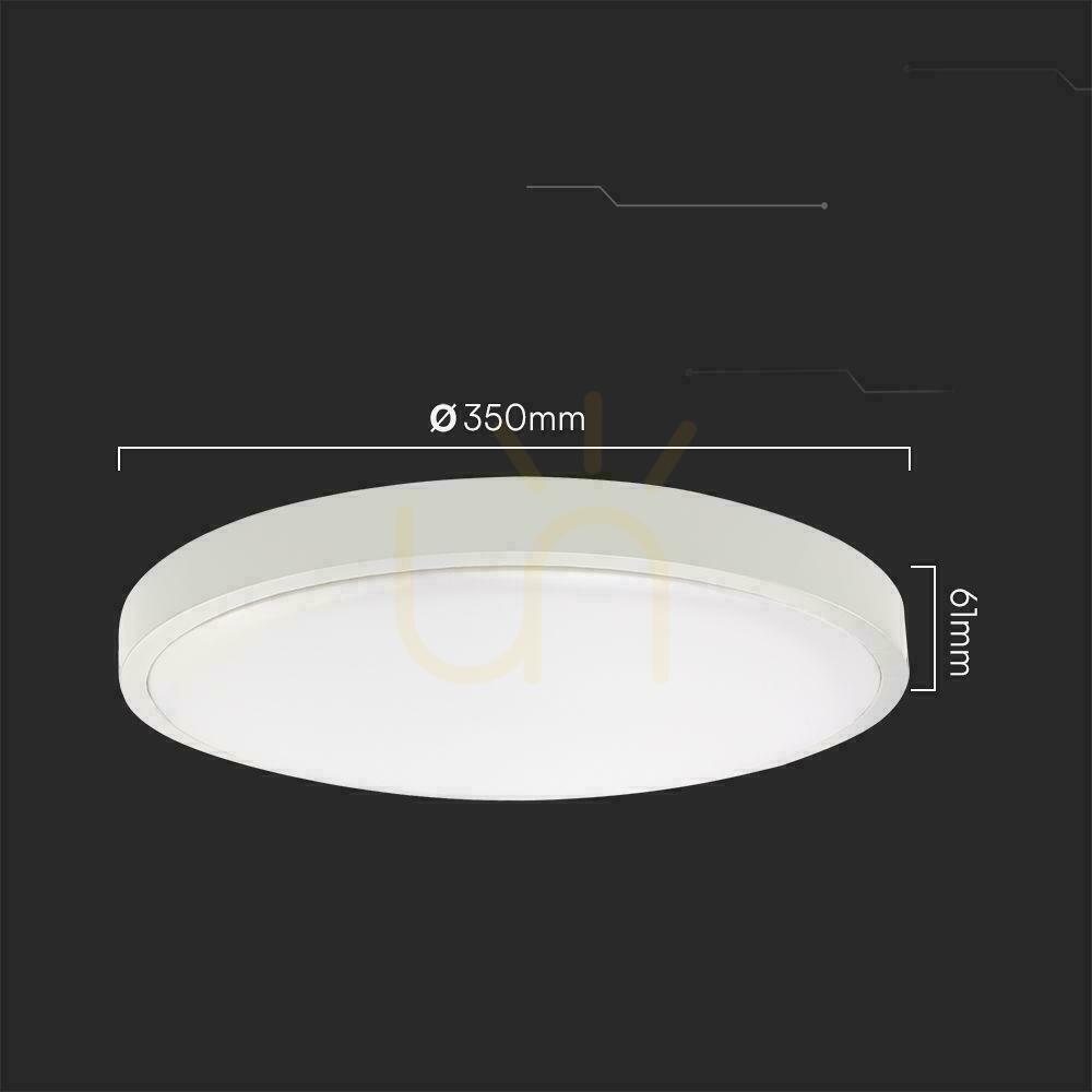 Displej Plafond V-TAC 24W LED SAMSUNG CHIP Okrúhly 35cm Pilotný snímač pohybu na povrchovú montáž IP44 Biely VT-8624S 6500K 2500lm Záruka 5 rokov Plafond V-TAC 24W LED SAMSUNG CHIP Okrúhly 35cm Pilotný snímač pohybu na povrchovú montáž IP44 Biely VT-8624S 6500K 2500lm Záruka 5 rokov