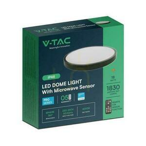 Plafond V-TAC 18W LED SAMSUNG CHIP Okrúhly 30cm Pilotný snímač pohybu na povrchovú montáž IP44 Čierny VT-8618S 4000K 1830lm Záruka 5 rokov small 3