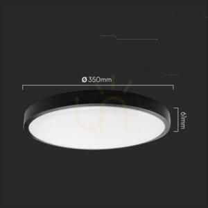 Plafond V-TAC 24W LED SAMSUNG CHIP Okrúhly 35cm Pilotný snímač pohybu na povrchovú montáž IP44 Čierny VT-8624S 4000K 2500lm Záruka 5 rokov small 4