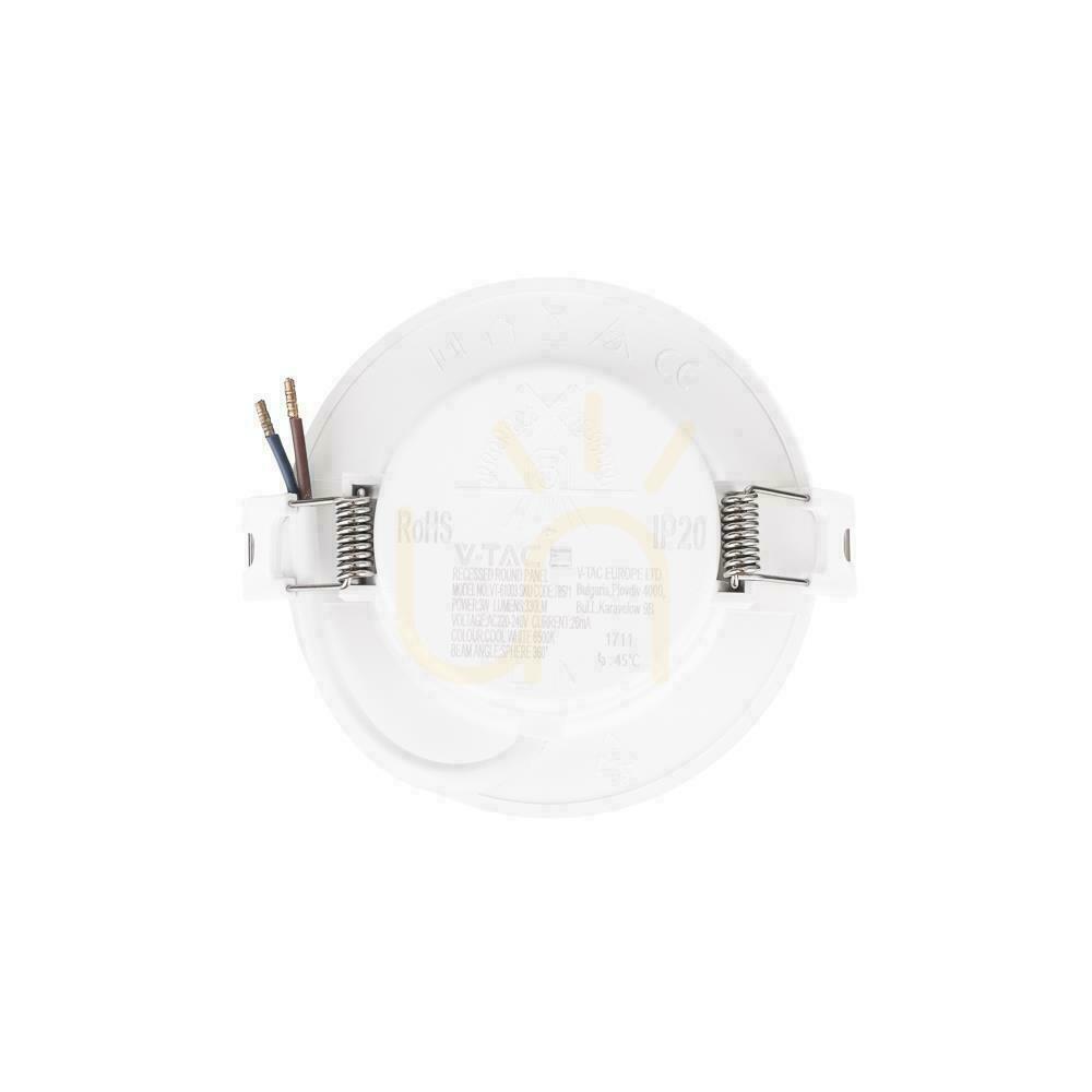 Náhľad V-TAC 3W LED SAMSUNG CHIP zapustený panel okrúhly 90x28mm VT-61003RD-S 6500K 330lm 5 rokov záruka V-TAC 3W LED SAMSUNG CHIP zapustený panel okrúhly 90x28mm VT-61003RD-S 6500K 330lm 5 rokov záruka