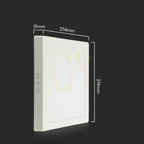 Skontrolujte V-TAC 18W LED SAMSUNG CHIP povrchový panel štvorcový 214x214mm VT-60018SQ-S 6500K 1850lm