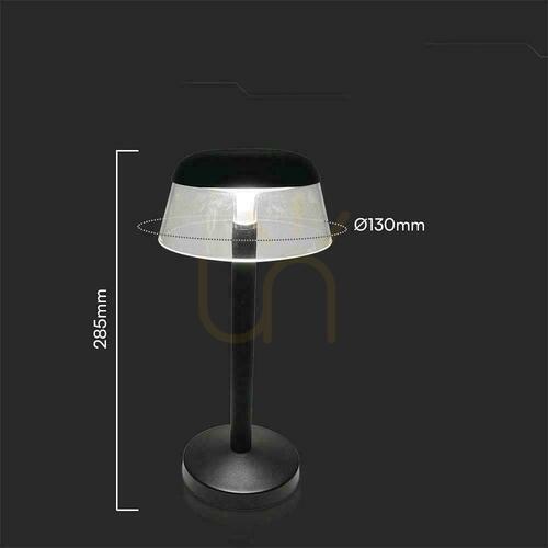 Skontrolujte V-TAC 3W LED stolová lampa na nočný stolík 28cm USB nabíjanie stmievateľná čierna VT-75002 3000K-6000K 110lm