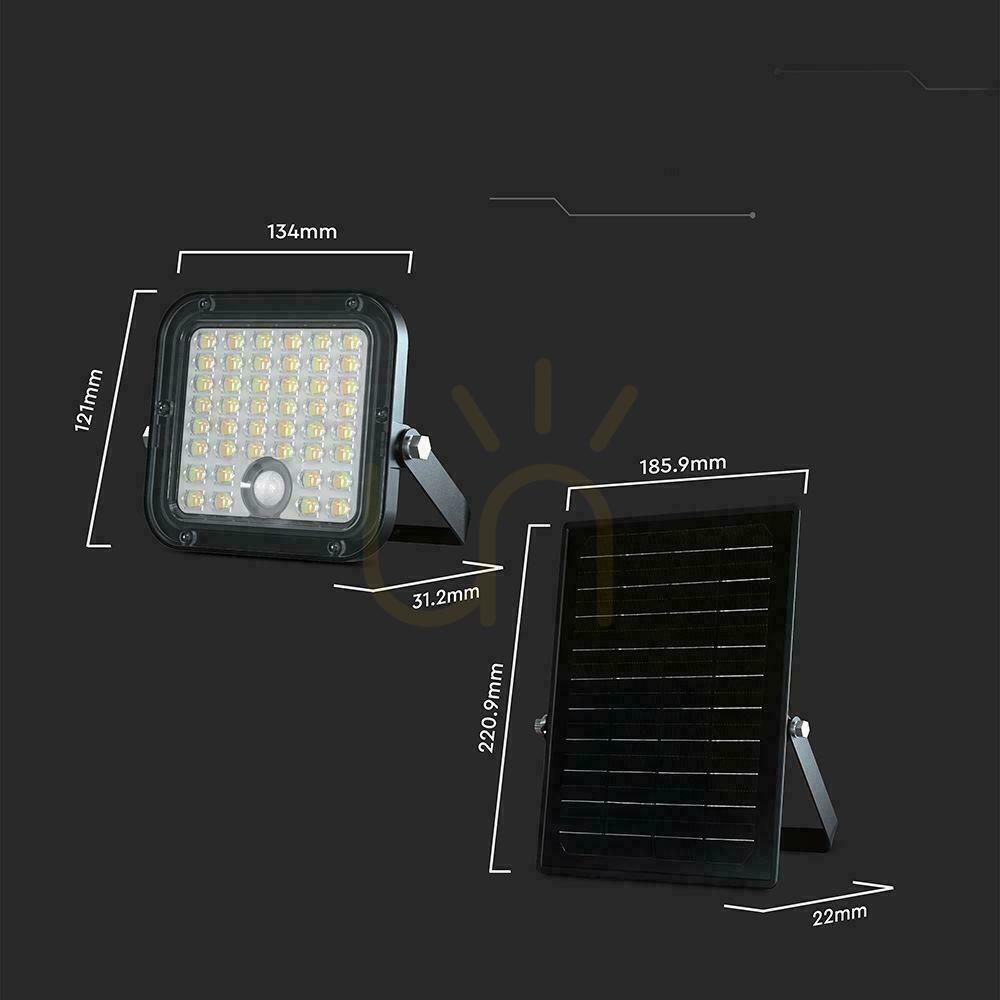 vyhliadka V-TAC 10W solárny LED projektor s diaľkovým ovládaním, AUTO, časovač, senzor pohybu, IP65, CCT VT-411CCT 4000K+6000K 1500lm V-TAC 10W solárny LED projektor s diaľkovým ovládaním, AUTO, časovač, senzor pohybu, IP65, CCT VT-411CCT 4000K+6000K 1500lm