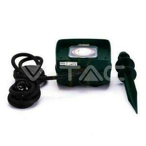 V-TAC Záhradné zásuvky 2 zásuvky 3 m, kolíkové, IP44 Schuko, TIMER VT-1112-3 small 3