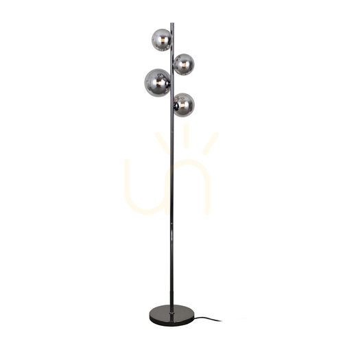 Skontrolujte Podlahová lampa Italux Canello čierna dymové sklo G9 FL-406007-4-BCR