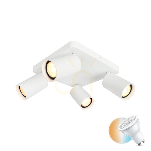 Skontrolujte Biele 4-bodové bodové svietidlo Italux Nesto GU10 SPL-23436-4S-WH