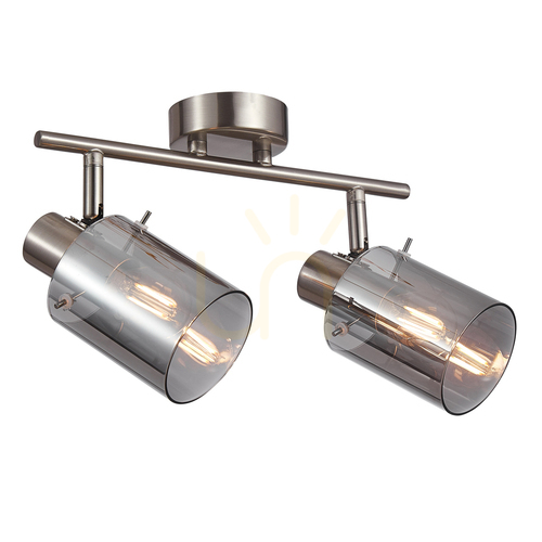 Skontrolujte Reflektor Italux Sardo 2x E14 strieborný dymový SPL-5581-2-SC-SG
