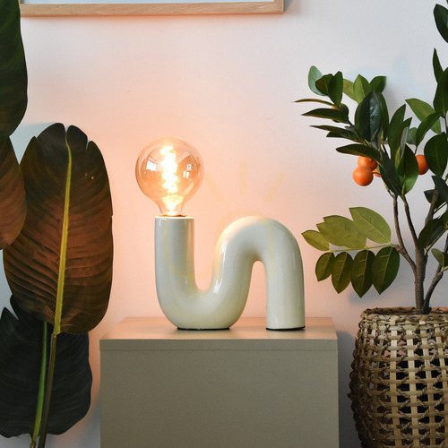 Skontrolujte POP SERPENT Stolná lampa , keramika s textilným káblom a vypínačom Aviano