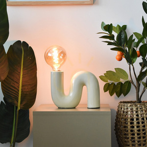 POP SERPENT Stolná lampa , keramika s textilným káblom a vypínačom Aviano small 1