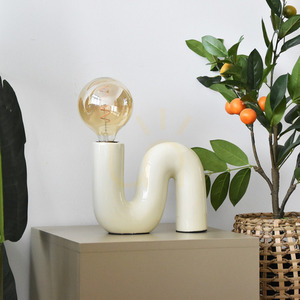 POP SERPENT Stolná lampa , keramika s textilným káblom a vypínačom Aviano small 2