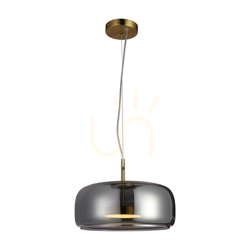 Skontrolujte Závesné LED svietidlo Italux Caste zlaté dymové PND-17760B-BRSS-SG