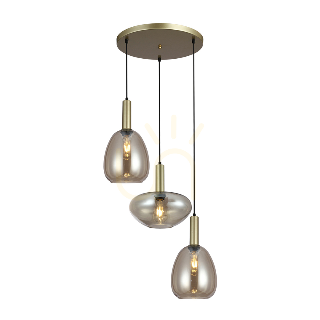 Italux Takpendel 3-ljus E27 Champagne 58 cm PND-23541-3-GD-CH