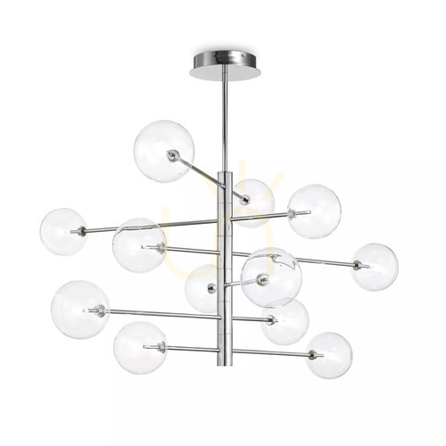 Skontrolujte Prívesné svetlo Ideallux Equinoxe SP12 Ambra Sfumato chróm 128,1 cm 345383