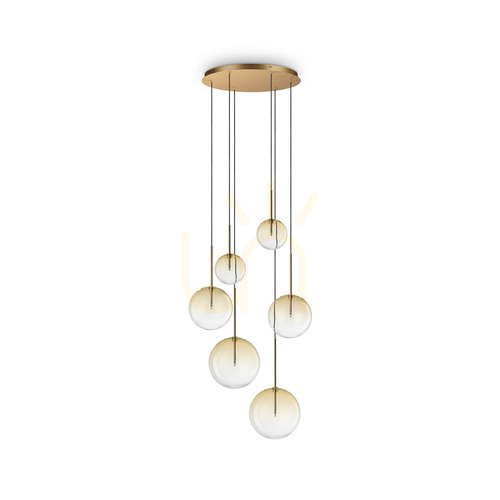 Skontrolujte Prívesné svietidlo Ideallux Equinoxe SP6 Ambra Sfumato chróm 65 cm 345406
