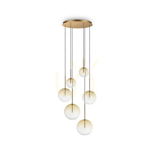 Prívesné svietidlo Ideallux Equinoxe SP6 Ambra Sfumato chróm 65 cm 345406 small 0