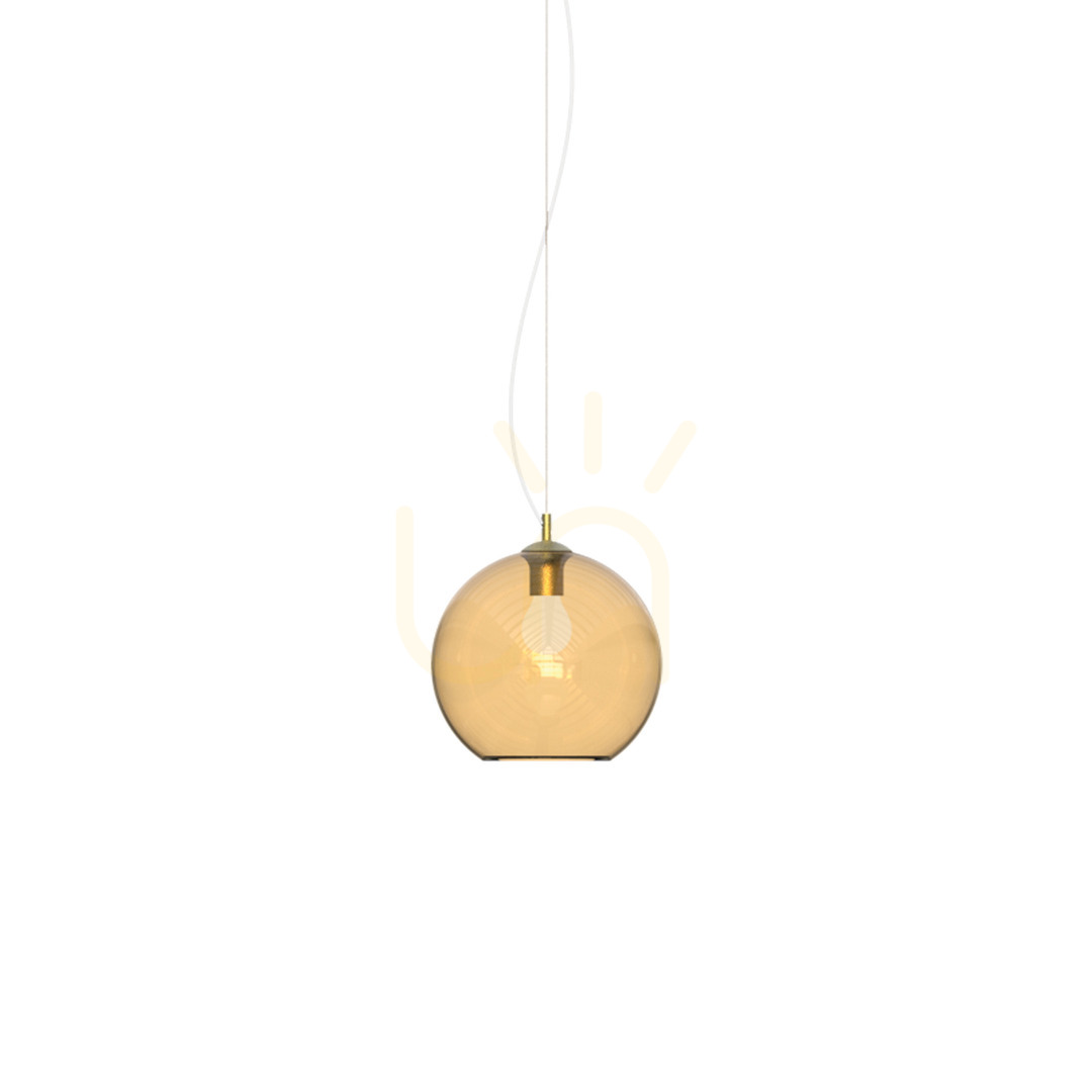 Pendant Light Ideallux NEMO Amber Glass Brass 20 cm 339047