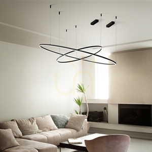 Závesné svietidlo Ideallux Oracle Slim D050 Round čierne 50 cm 28W 4000K DALI 342023 small 2