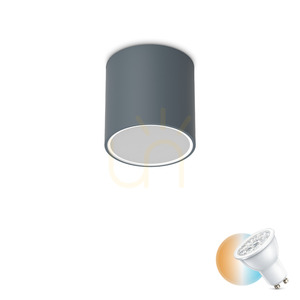 Vonkajší stropný plafón Ideallux TECHO PL1 Round D15 antracit 318103 small 0