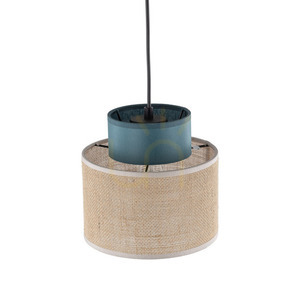 Zelená závesná lampa Duo Jute 1 small 2