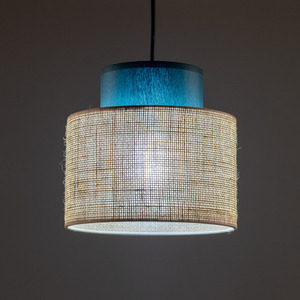 Zelená závesná lampa Duo Jute 1 small 4