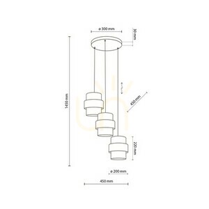 Čierna závesná lampa Calisto 3 Circle small 5