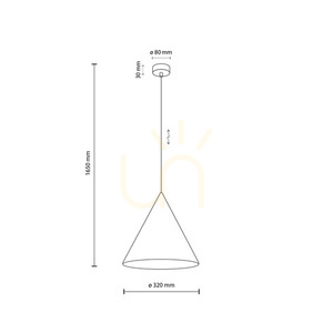 Béžová závesná lampa Cono 1 L small 5