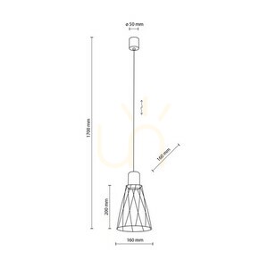 Čierna závesná lampa Modesto 1 small 5