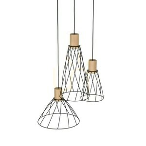 Modesto Wood Pine Pendant Lamp 3 Circle small 4