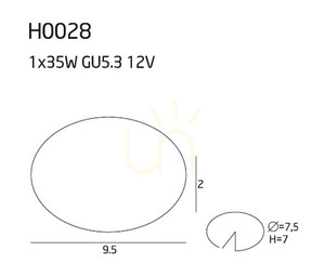 Zapustené svietidlo Max Light META H0028 saténové GU5.3 35W kruhové small 1