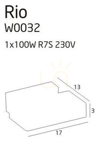 Nástenné svietidlo Max Light RIO Satin Large W0032 R7s small 1