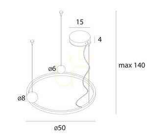 Závesné svietidlo Max Light Solaris P0613 čierne 50 cm 35W LED small 0