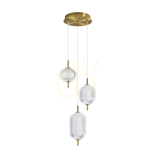 Skontrolujte Závesná LED lampa Italux Corado zlatá 23W 3000K PND-81438-3-GD