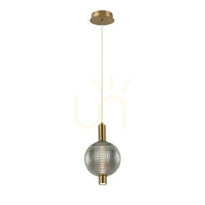 Závesné LED svietidlo Italux Lenti, zlaté s dymovým sklom, 15 cm, PND-83631-1-BRO-SG small 2