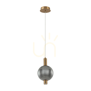 Závesné LED svietidlo Italux Lenti, zlaté s dymovým sklom, 15 cm, PND-83631-1-BRO-SG small 0