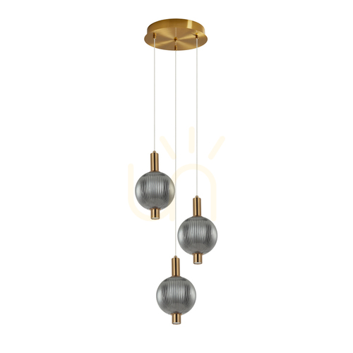 Skontrolujte Závesné LED svietidlo Italux dymové zlaté 18W 3000K PND-83631-3-BRO-SG