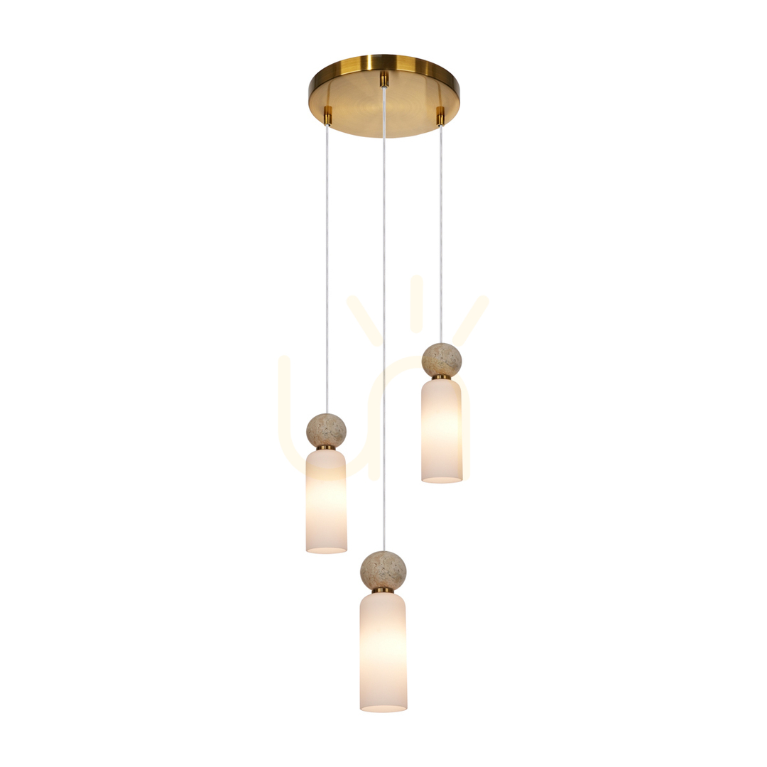 Italux Santos G9 Gold Opal Glass Pendant Light PND-95331-3-BRSS