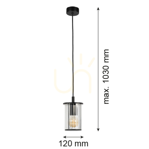 Závesné svietidlo Argon NORFOLK čierne IP44 E27 8751 small 5