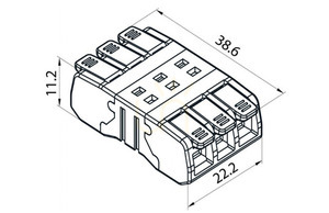 CMK-653 3x0,2-2,5 mm2 rýchlospojka s priechodnou pákou, bez nutnosti zarábať konce small 1