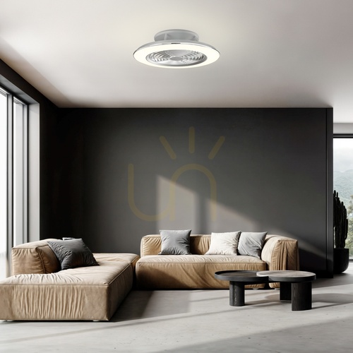 Skontrolujte Stropný ventilátor s LED svetlom Mantra ALISIO XL 7491 strieborný, 73,5 cm