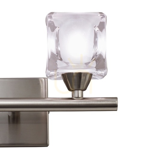Skontrolujte Nástenné svietidlo Mantra CUADRAX 0004030, 2 × G9 so žiarovkami LED 2,5 W, saténový nikel a sklo, 20 × 15 cm